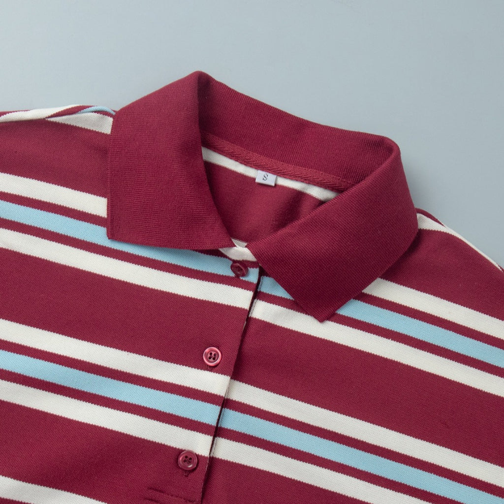 Leah | Striped Long Sleeve Polo
