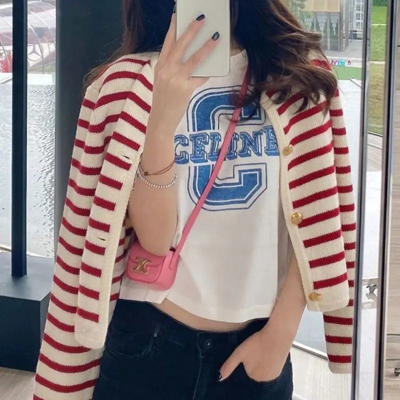 Fien | Striped Button Cardigan