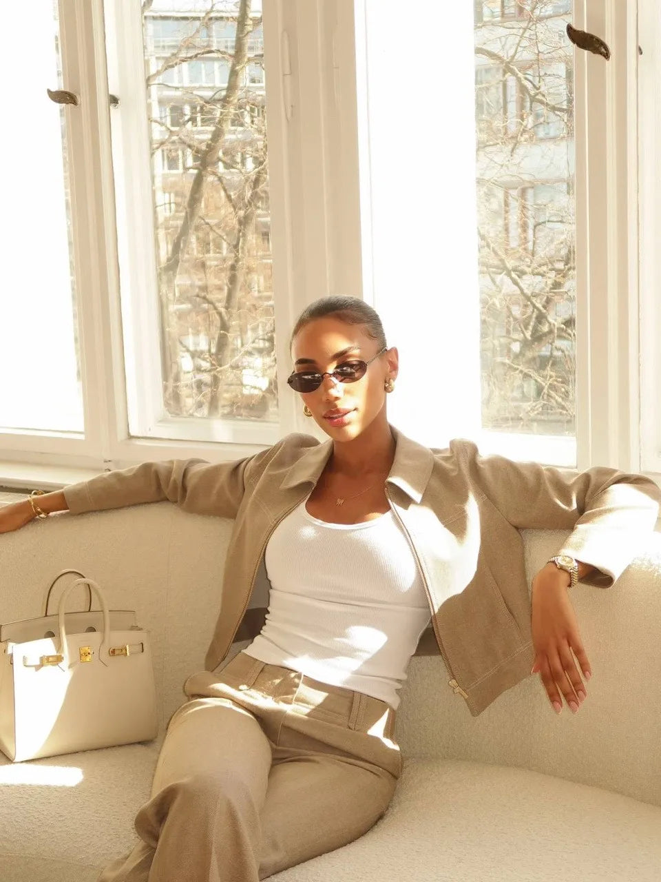 Elara | Taupe Suit Set