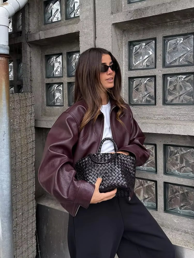 Cropped Leather Jacket