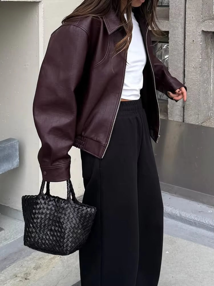 Cropped Leather Jacket