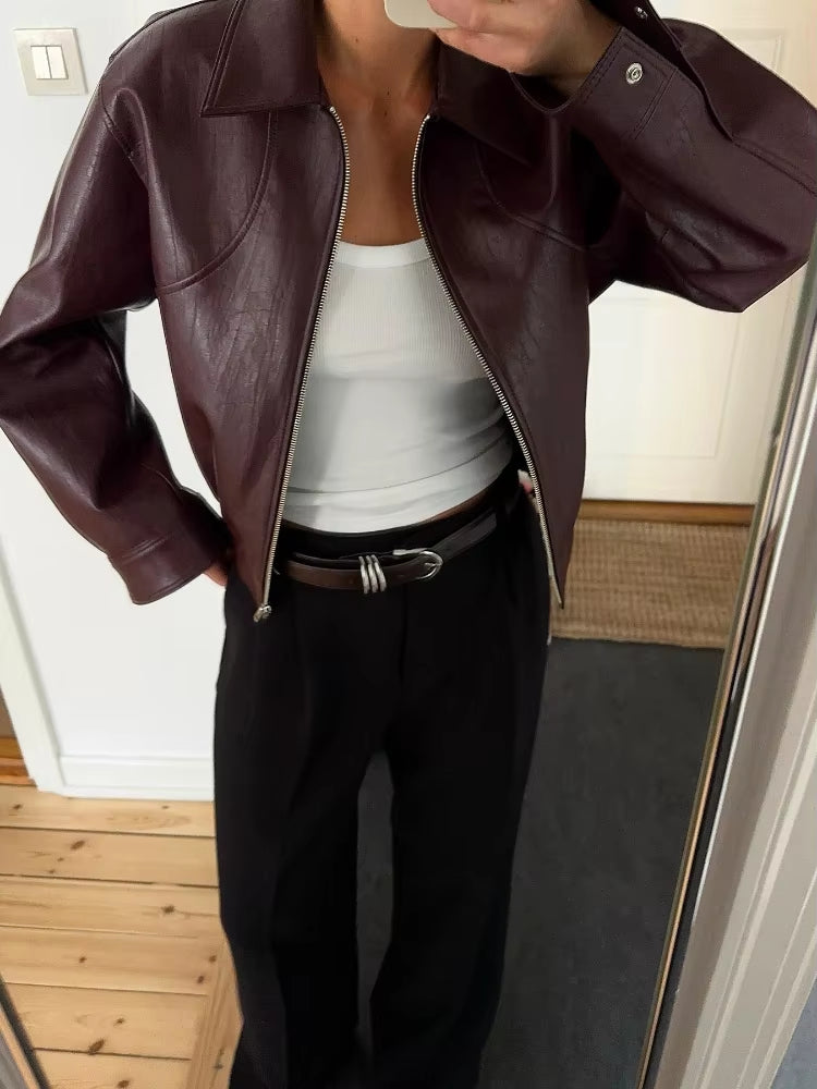 Cropped Leather Jacket