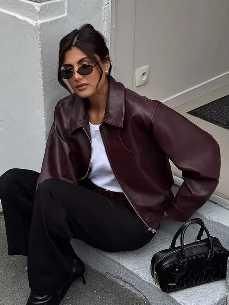 Cropped Leather Jacket
