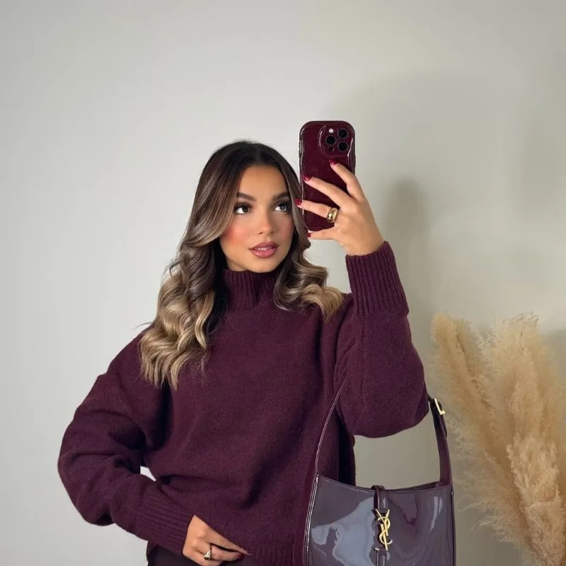 Isla | Knitted High Neck Sweater