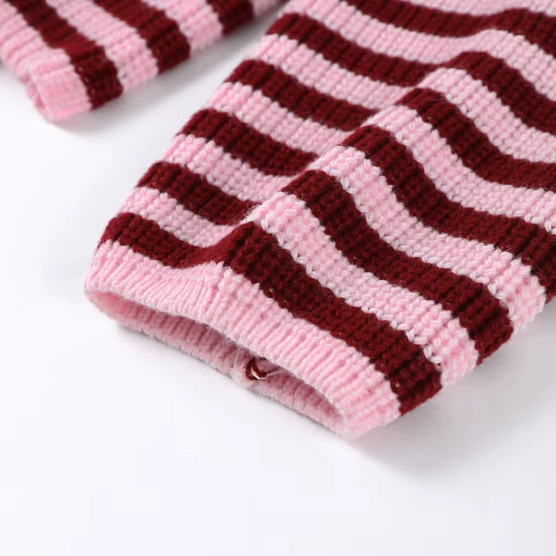 Striped Long Sleeve Polo