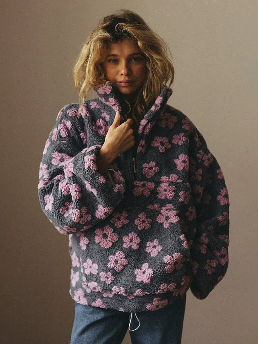Floral Fleece Pullover